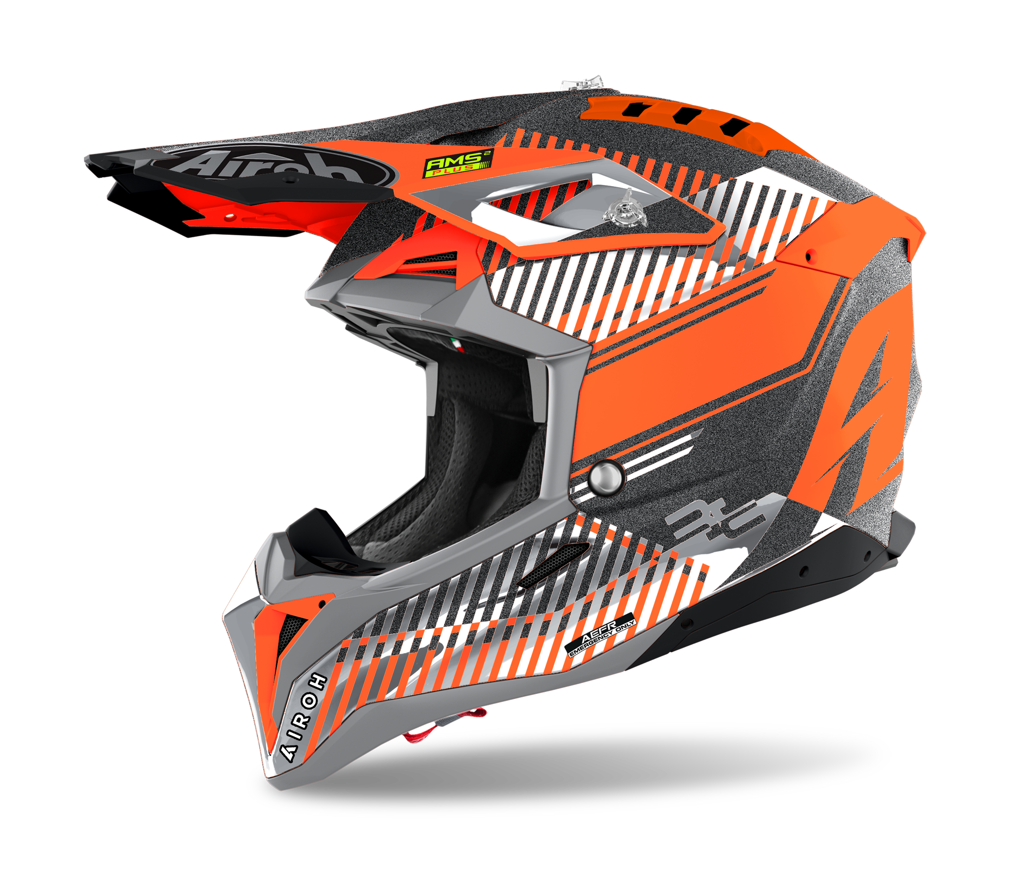 Airoh Motocross Helmet Aviator 3 Wave - Fluo Orange / Chrome