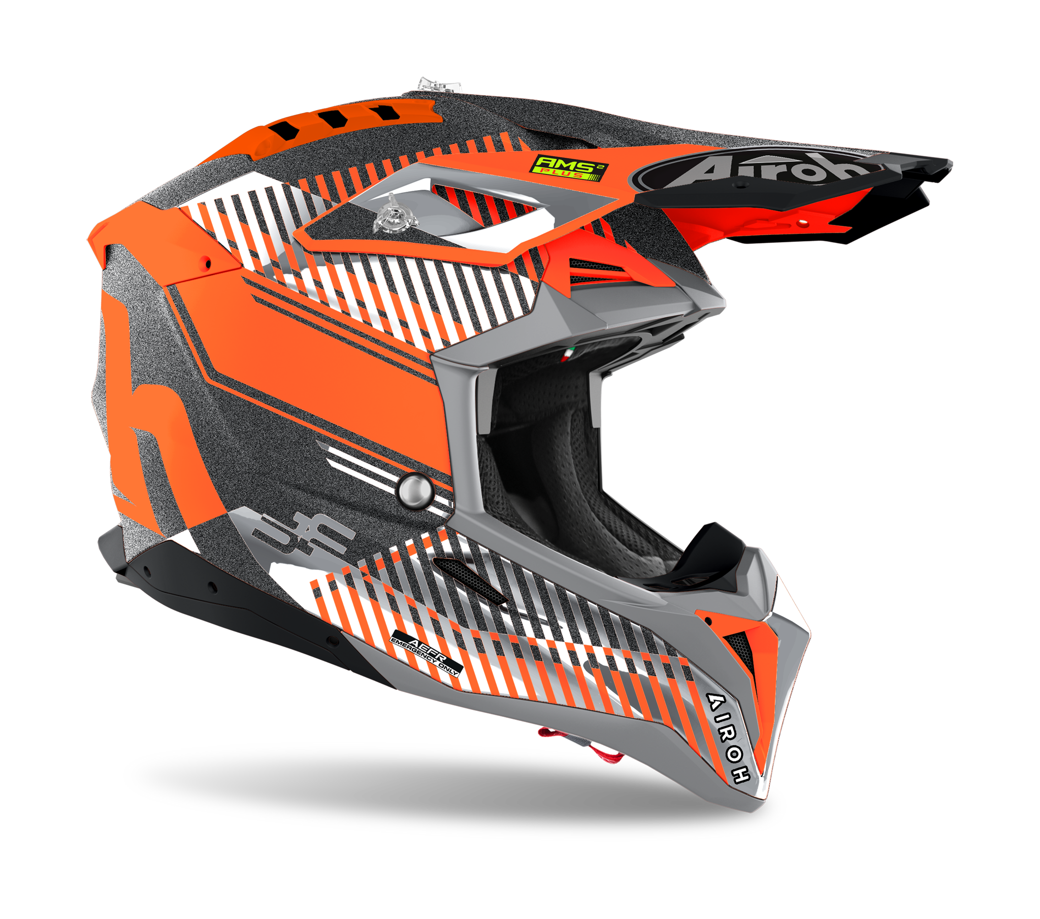 Airoh Motocross Helmet Aviator 3 Wave - Fluo Orange / Chrome