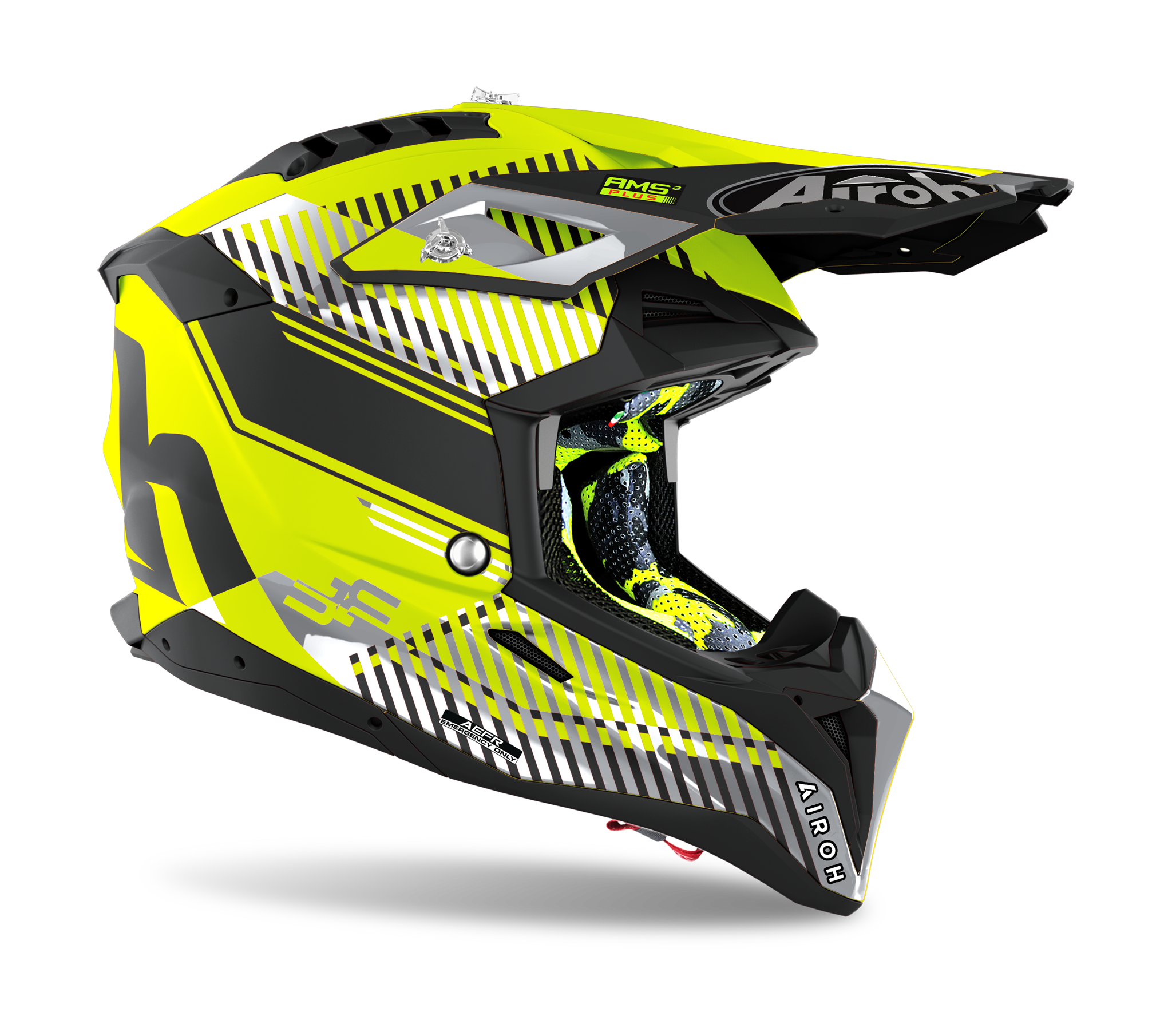 Airoh Motocross Helmet Aviator 3 Wave - Matte Fluo Yellow