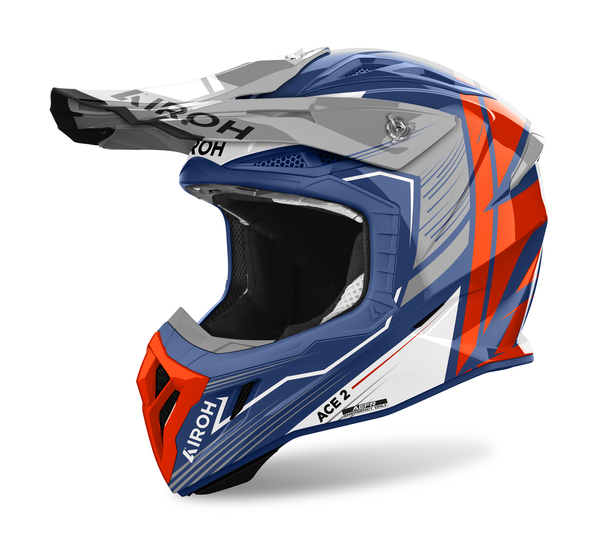 Airoh Motocross Helmet Aviator Ace 2 Engine - Gloss Cerulean