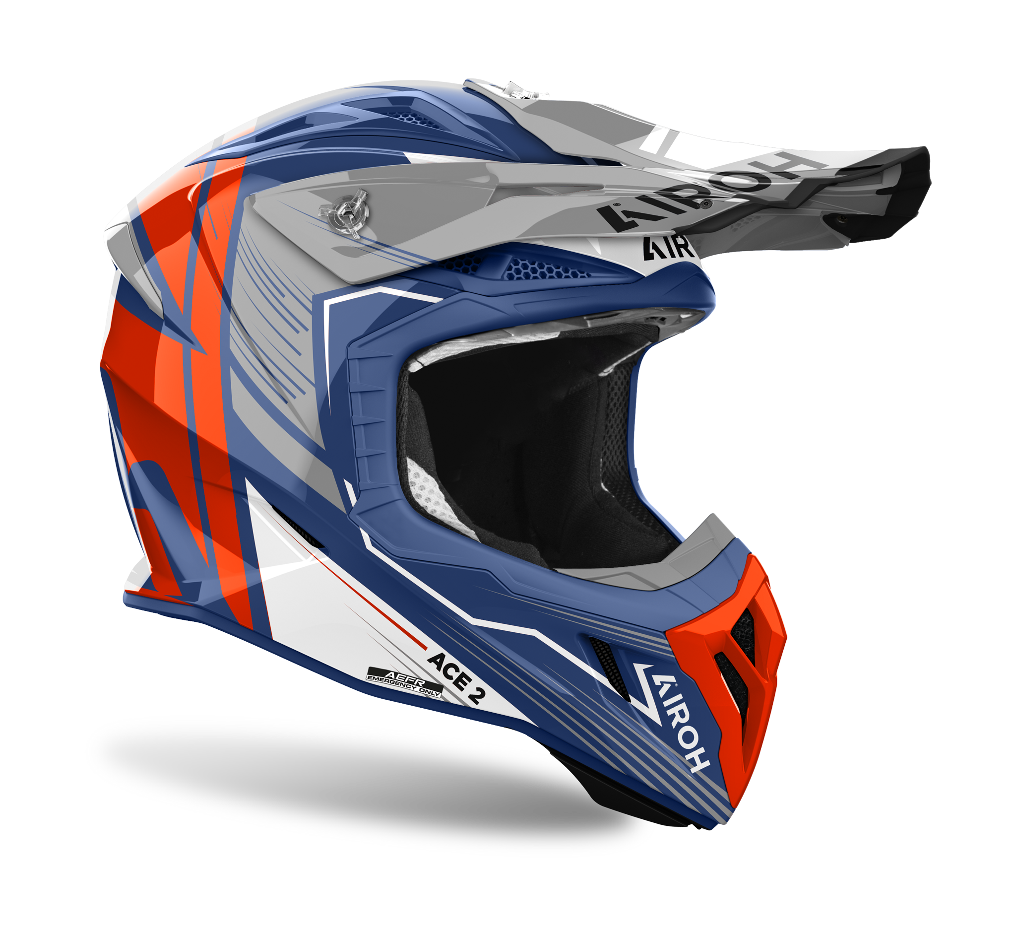 Airoh Motocross Helmet Aviator Ace 2 Engine - Gloss Cerulean