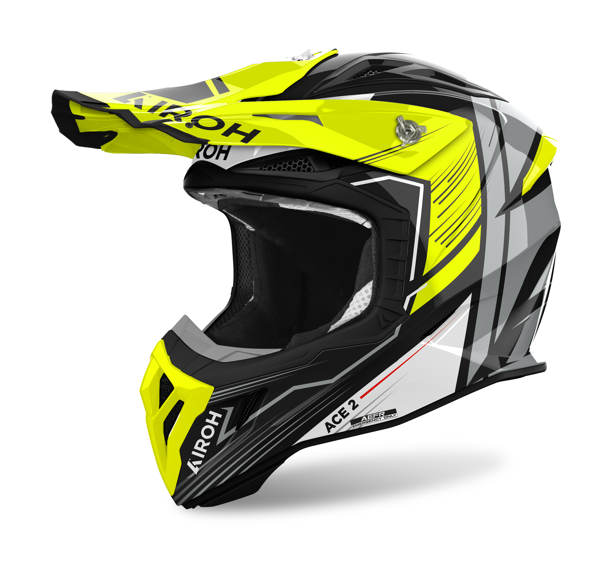 Airoh Motocross Helmet Aviator Ace 2 Engine - Gloss Yellow
