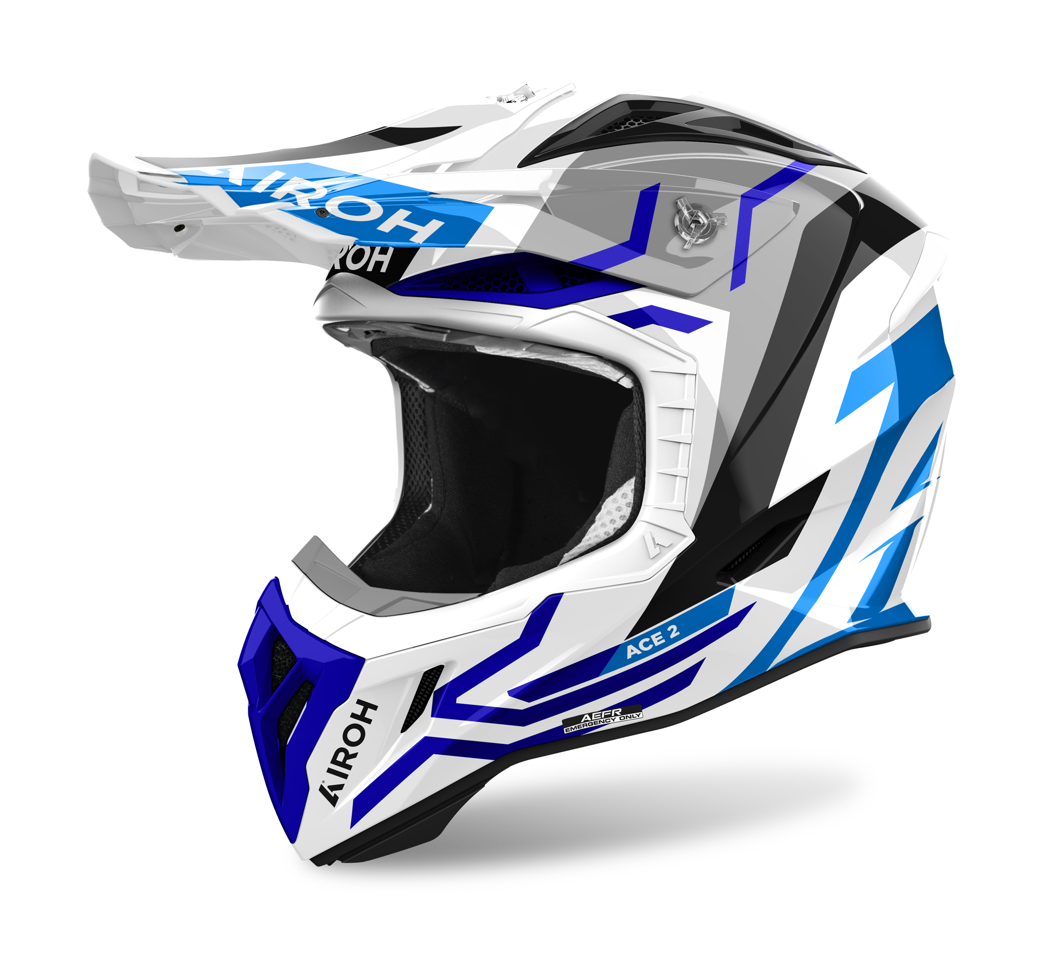 Airoh Motocross Helmet Aviator Ace 2 Ground - Gloss Blue