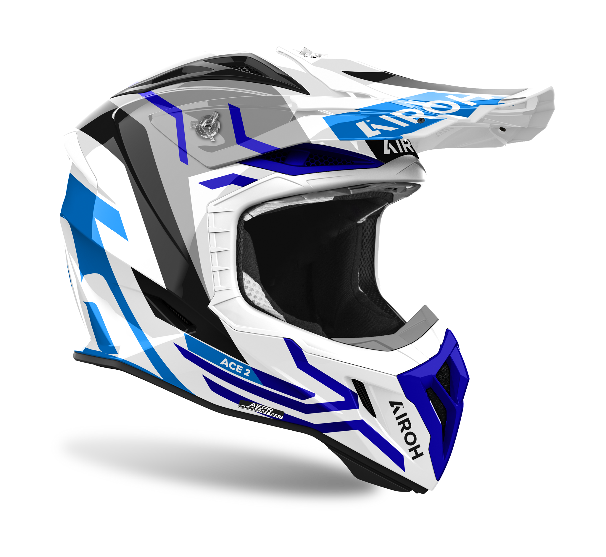 Airoh Motocross Helmet Aviator Ace 2 Ground - Gloss Blue