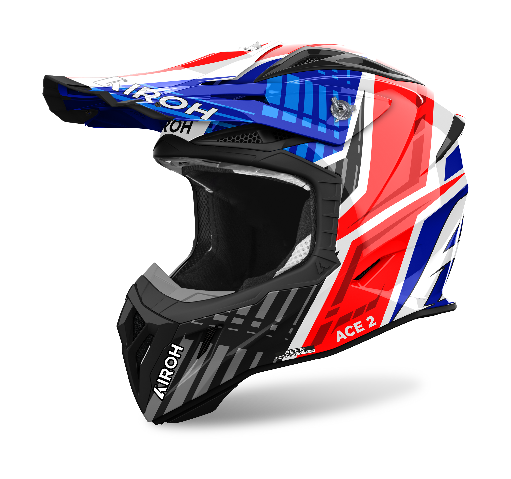 Airoh Motocross Helmet Aviator Ace 2 Proud - Gloss Blue / Red