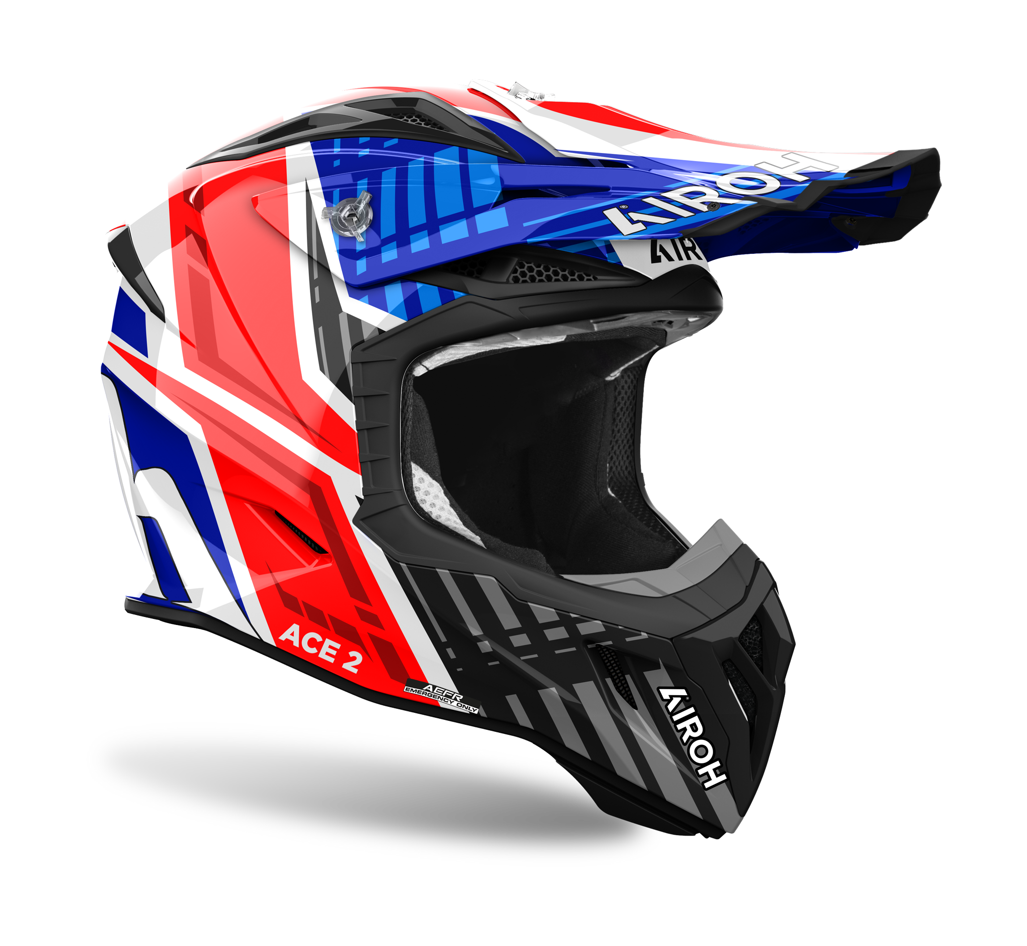 Airoh Motocross Helmet Aviator Ace 2 Proud - Gloss Blue / Red