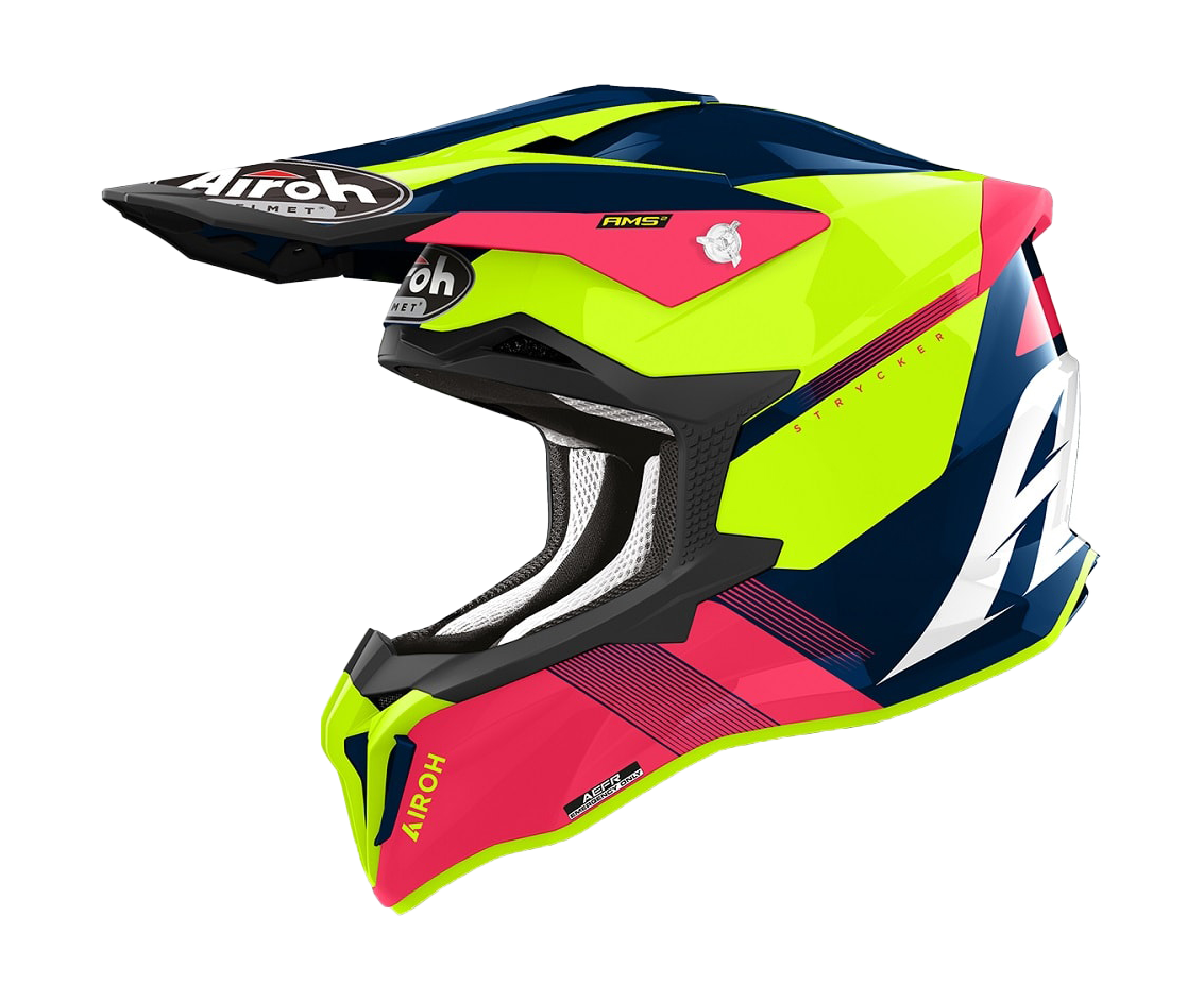 Airoh Motocross Helmet Strycker Blazer - Matte Blue / Pink