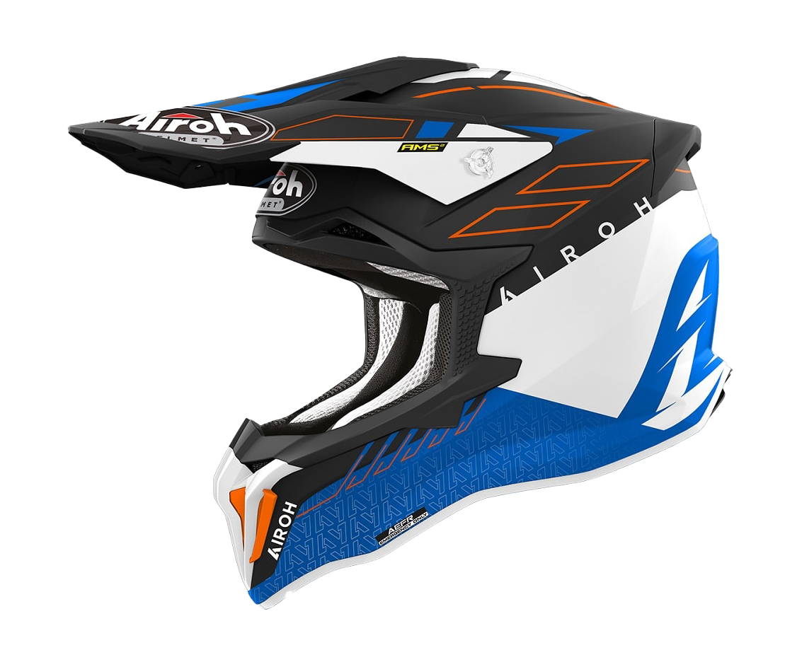 Airoh Motocross Helmet Strycker Skin - Matte Blue
