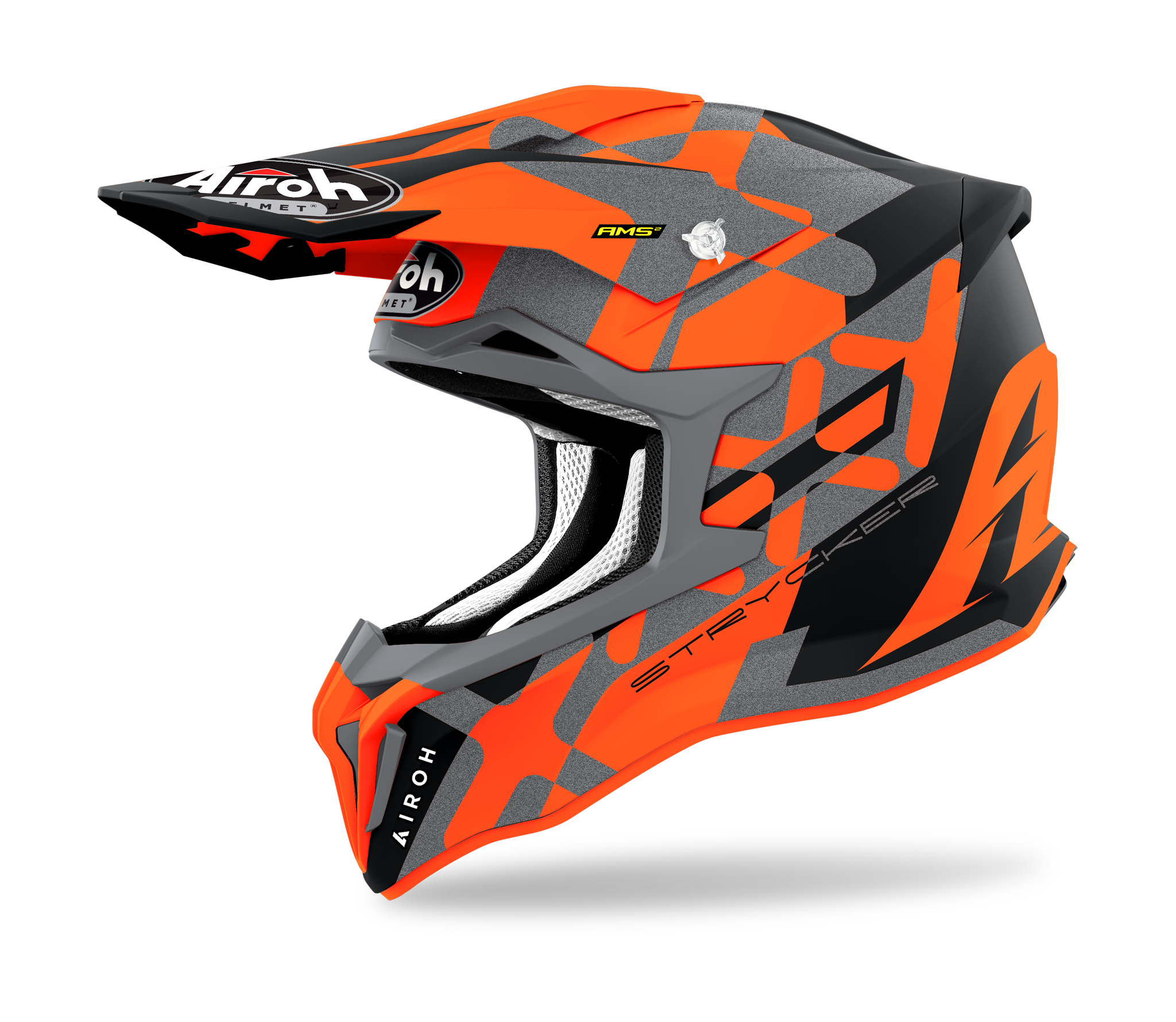 Airoh Motocross Helmet Strycker XXX - Matte Fluo Orange / Grey