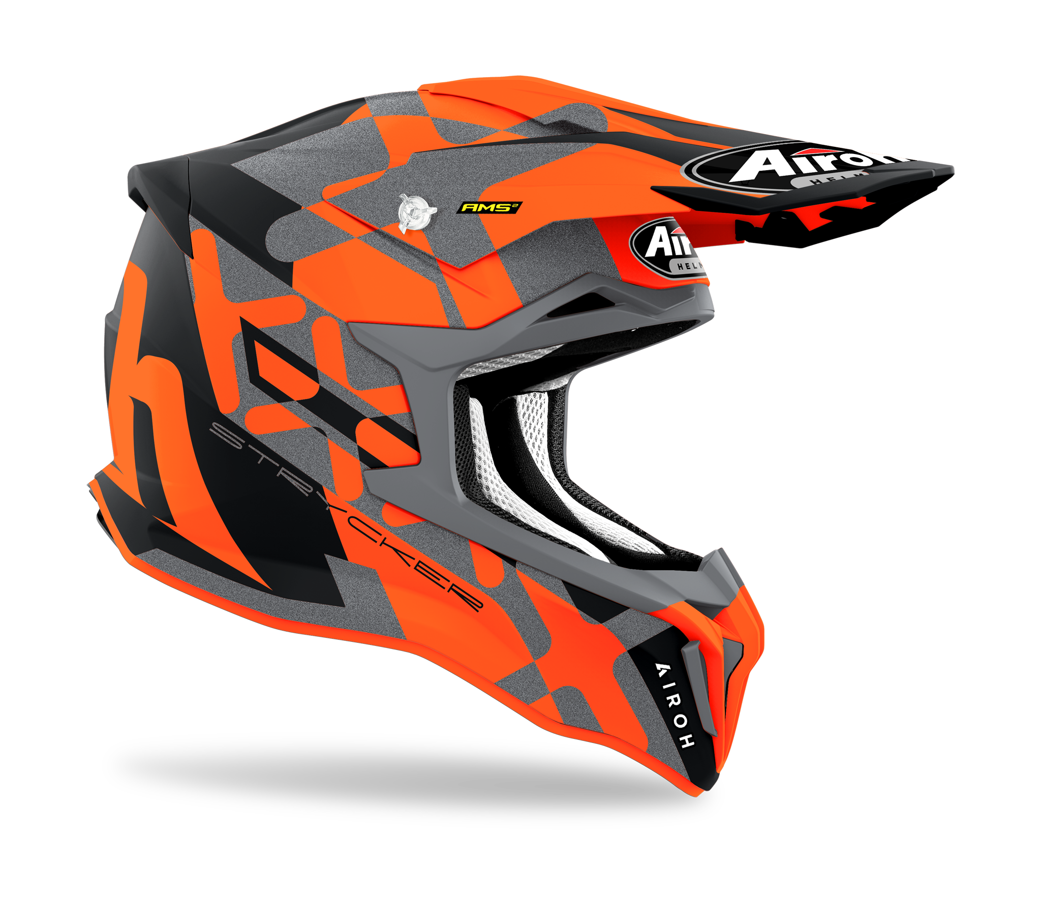 Airoh Motocross Helmet Strycker XXX - Matte Fluo Orange / Grey