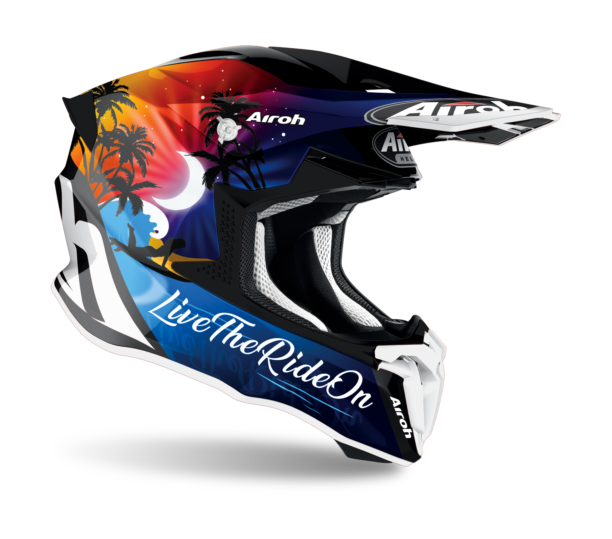 Airoh Motocross Helmet Twist 2.0 Lazyboy - Gloss Blue / Black