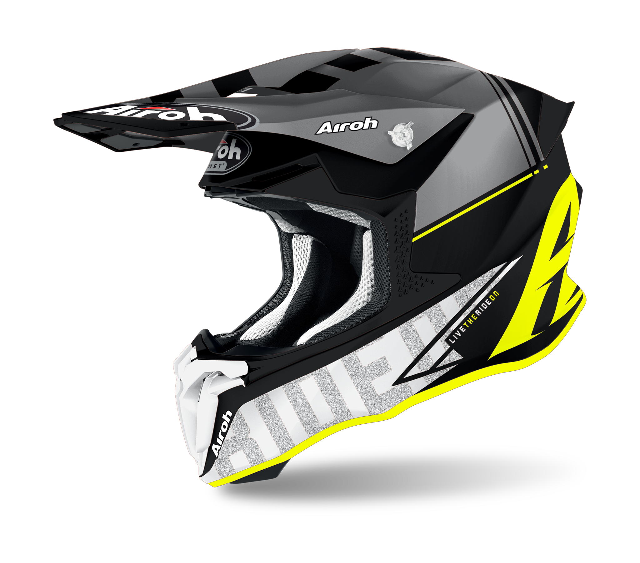 Airoh Motocross Helmet Twist 2.0 Tech - Matte Fluo Yellow / Black