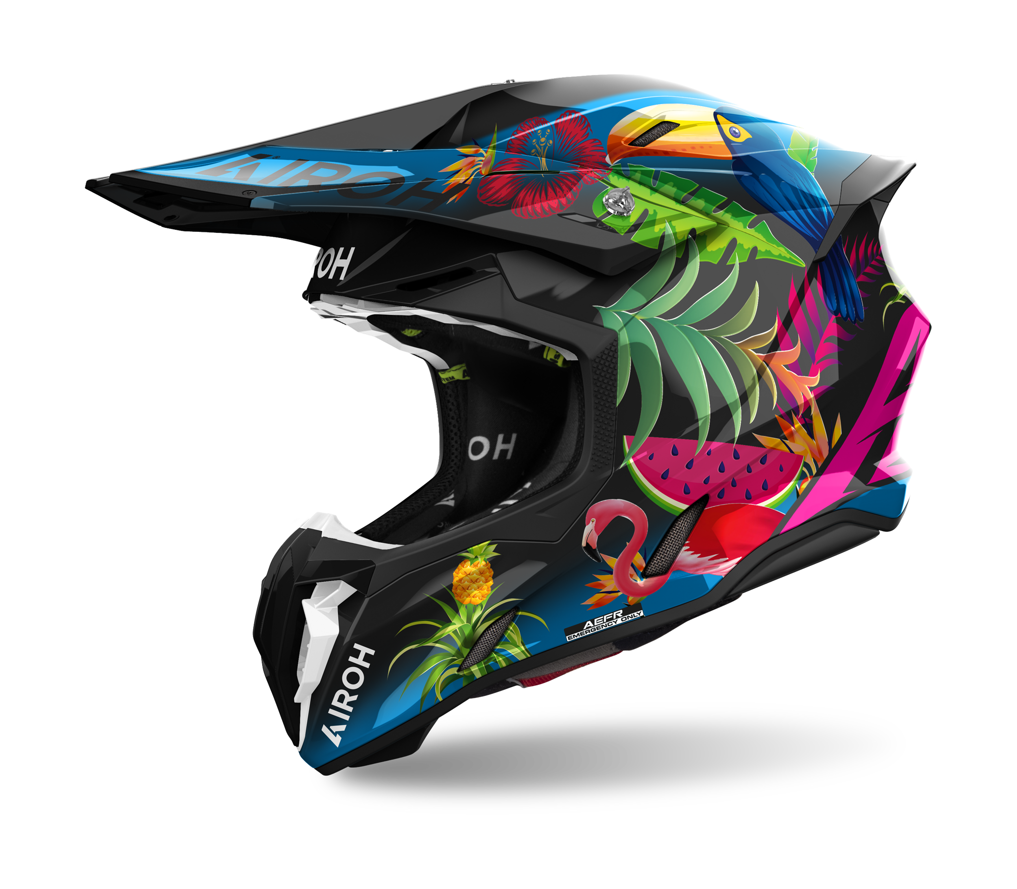 Airoh Motocross Helmet Twist 3 Amazonia - Gloss Multi