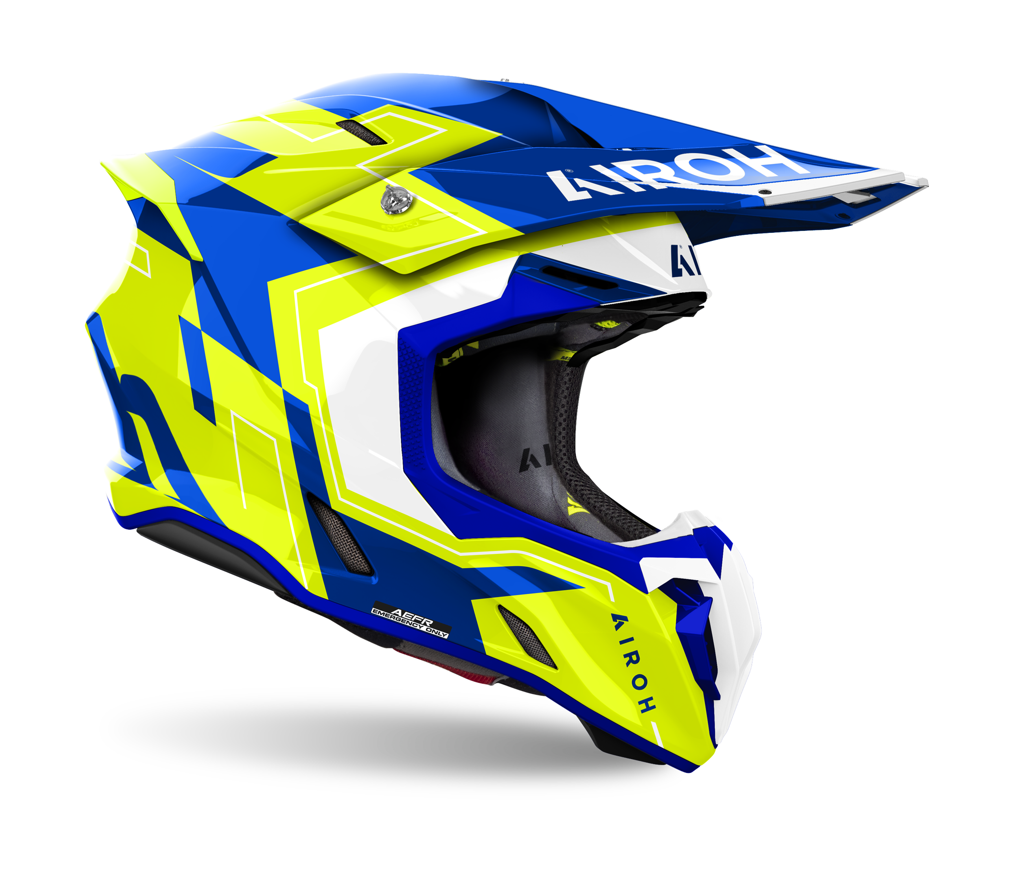 Airoh Motocross Helmet Twist 3 Dizzy - Gloss Blue / Yellow