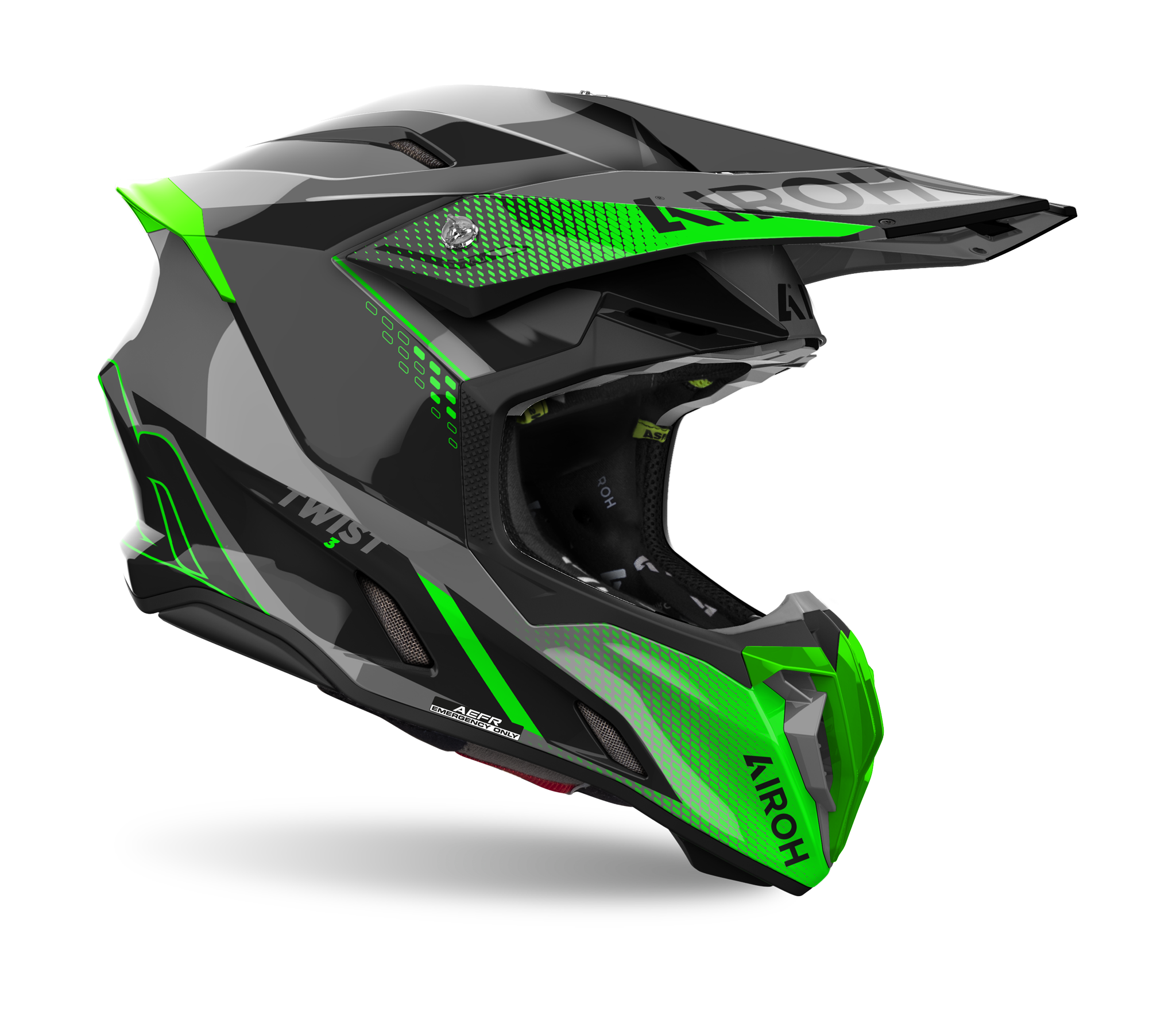 Airoh Motocross Helmet Twist 3 Shard - Gloss Green
