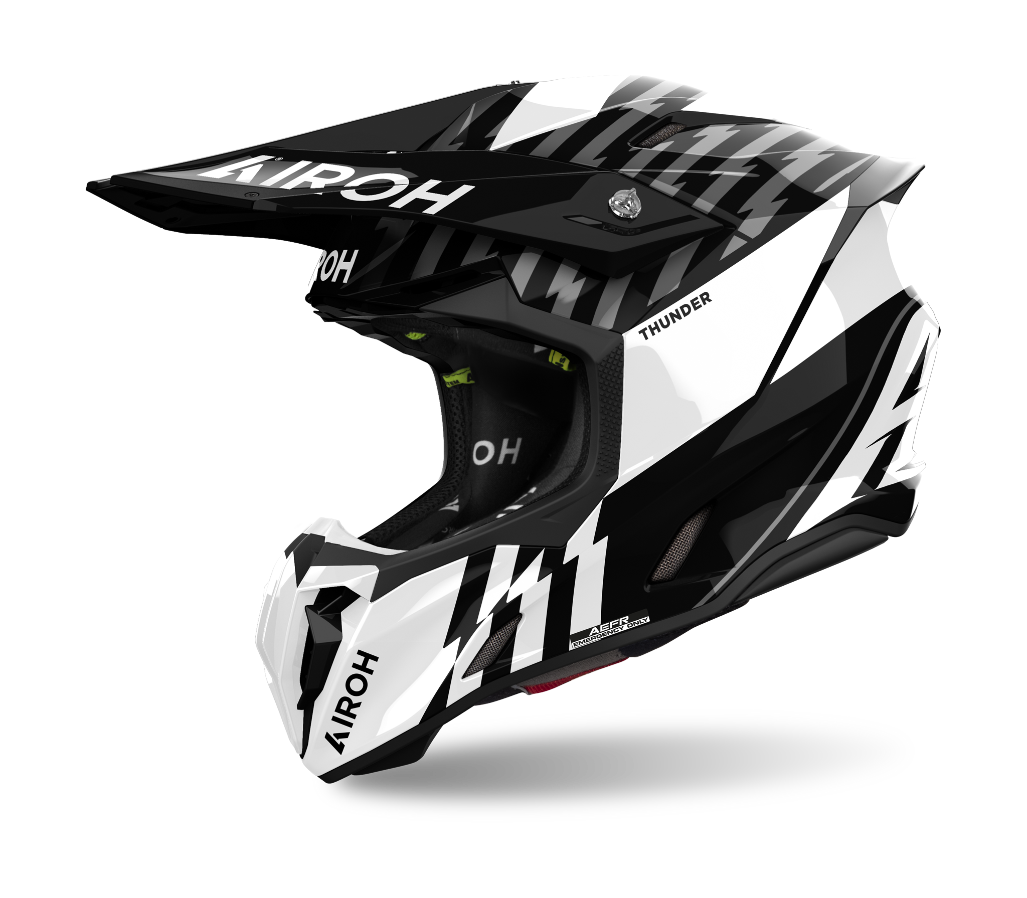 Airoh Motocross Helmet Twist 3 Thunder - Gloss Black / White