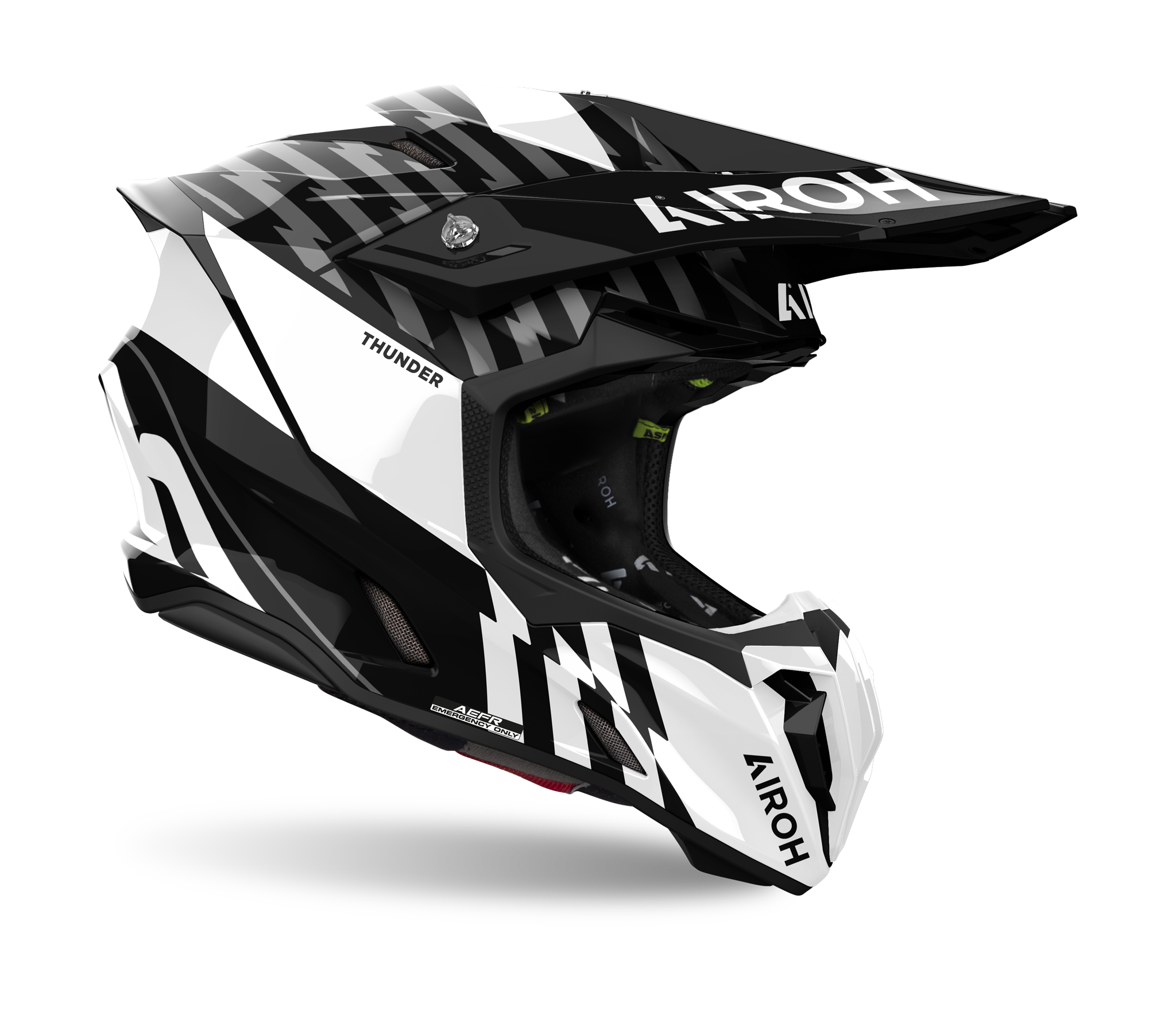 Airoh Motocross Helmet Twist 3 Thunder - Gloss Black / White