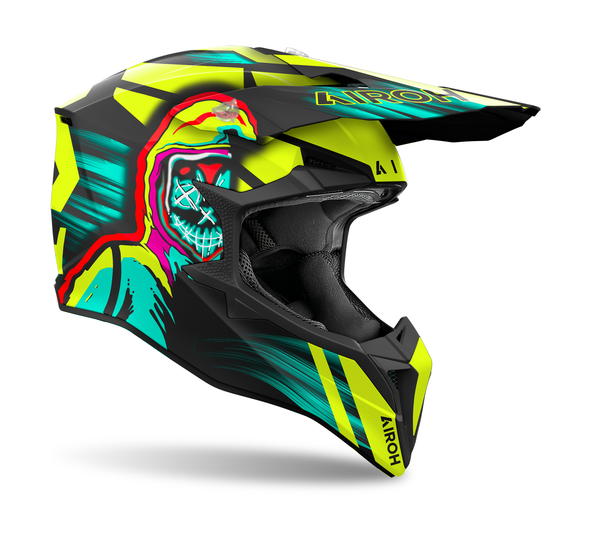 Airoh Motocross Helmet Wraap Cyber - Matte Yellow