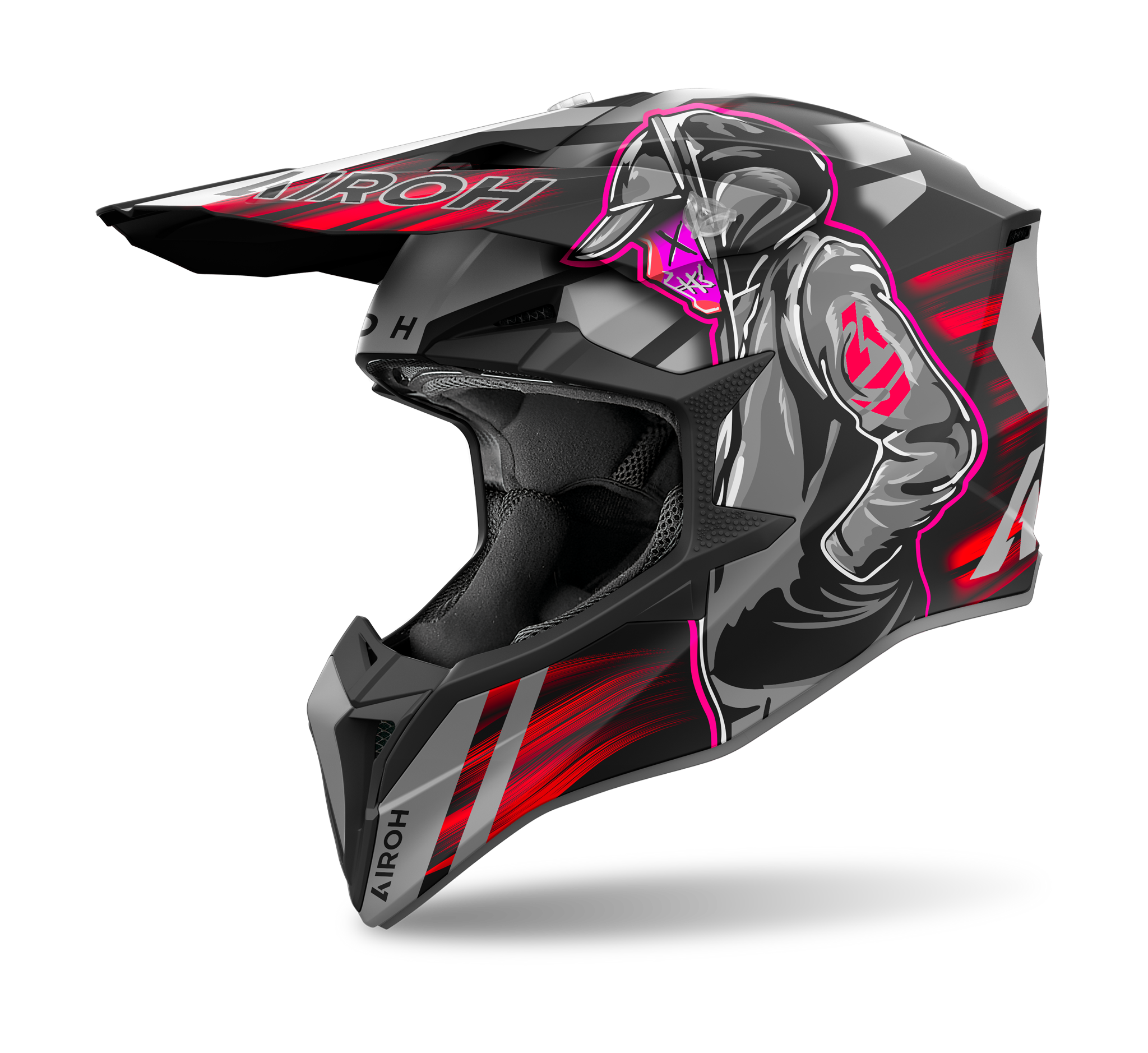 Airoh Motocross Helmet Wraap Cyber - Matte Red