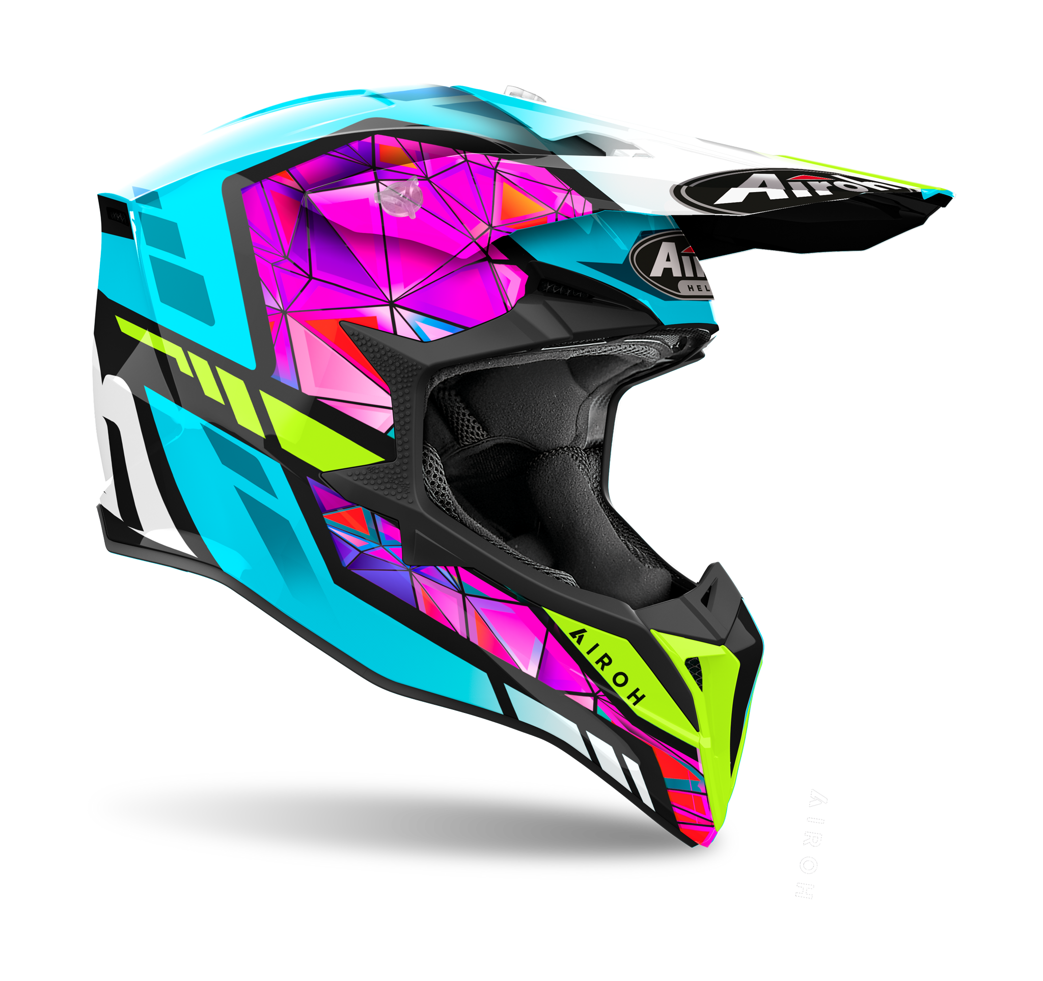 Airoh Motocross Helmet Wraap Diamond - Gloss Multi