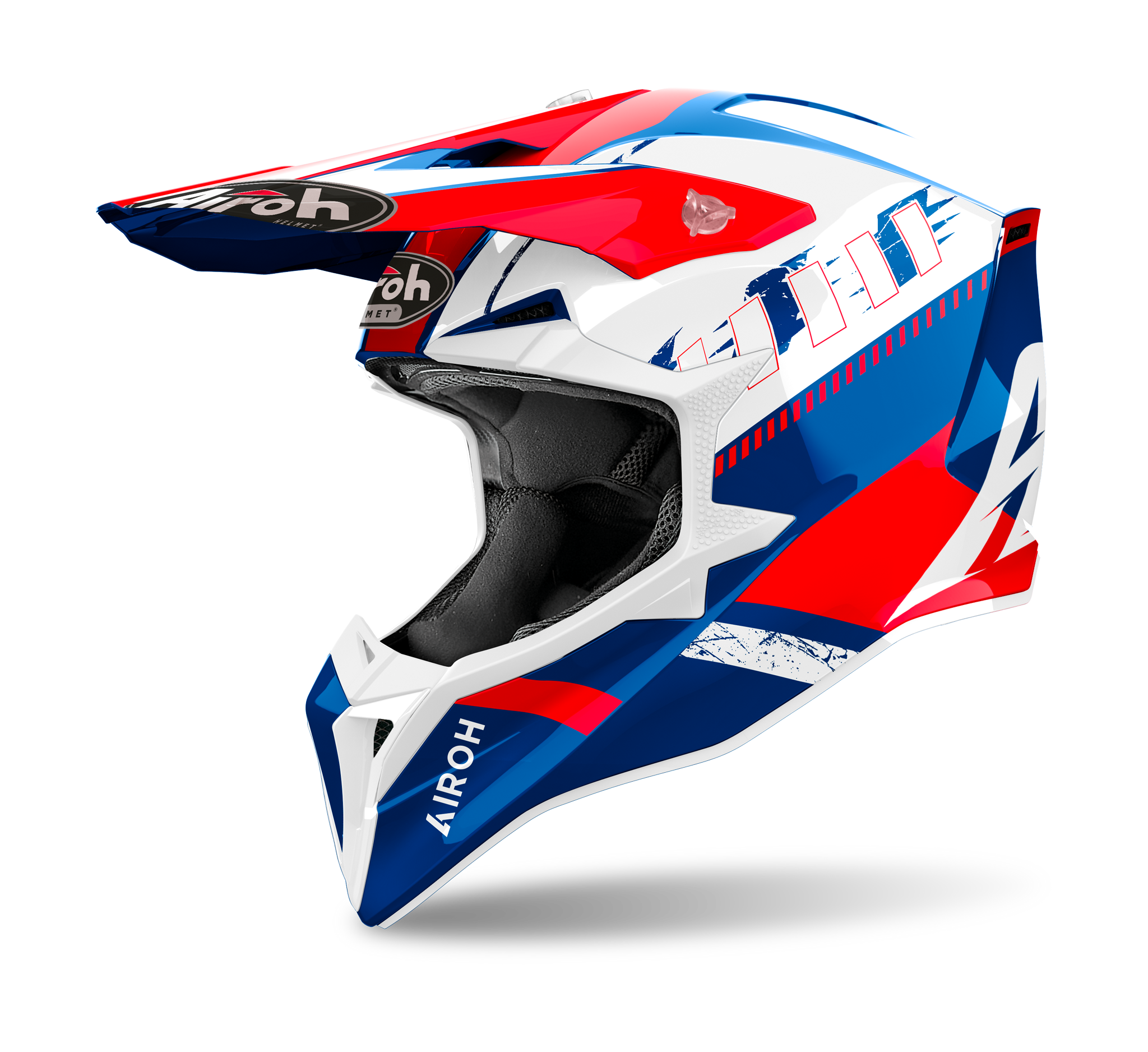Airoh Motocross Helmet Wraap Feel - Gloss Blue / Red