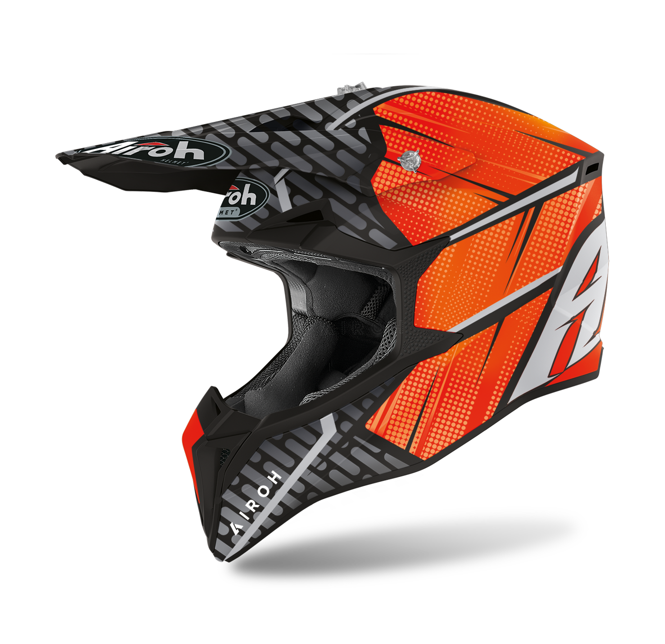 Airoh Motocross Helmet Wraap Idol - Matte Orange / Black