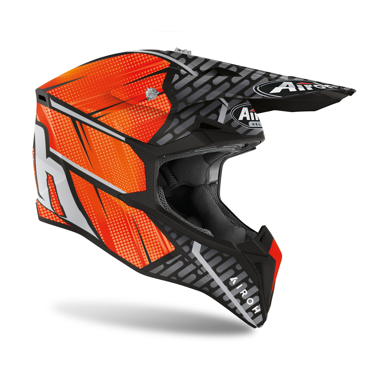 Airoh Motocross Helmet Wraap Idol - Matte Orange / Black