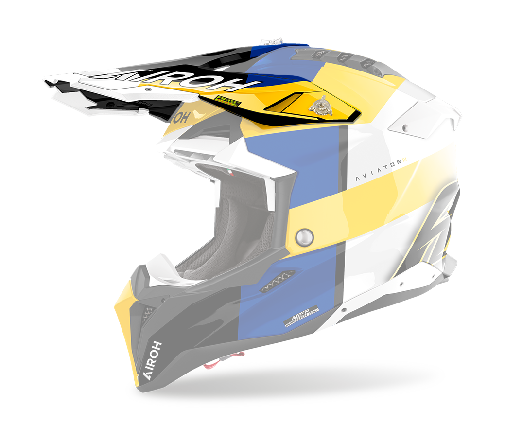 Airoh Helmet Visor Aviator 3 Monarch - Gloss Blue / Yellow