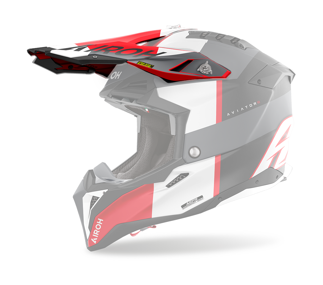 Airoh Helmet Visor Aviator 3 Monarch - Matte Grey / Red