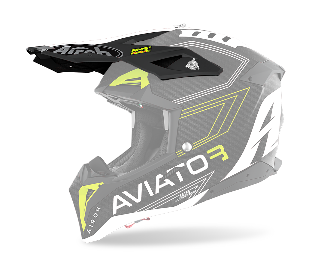Airoh Helmet Visor Aviator 3 Primal - Matte Black / White / Fluo Yellow