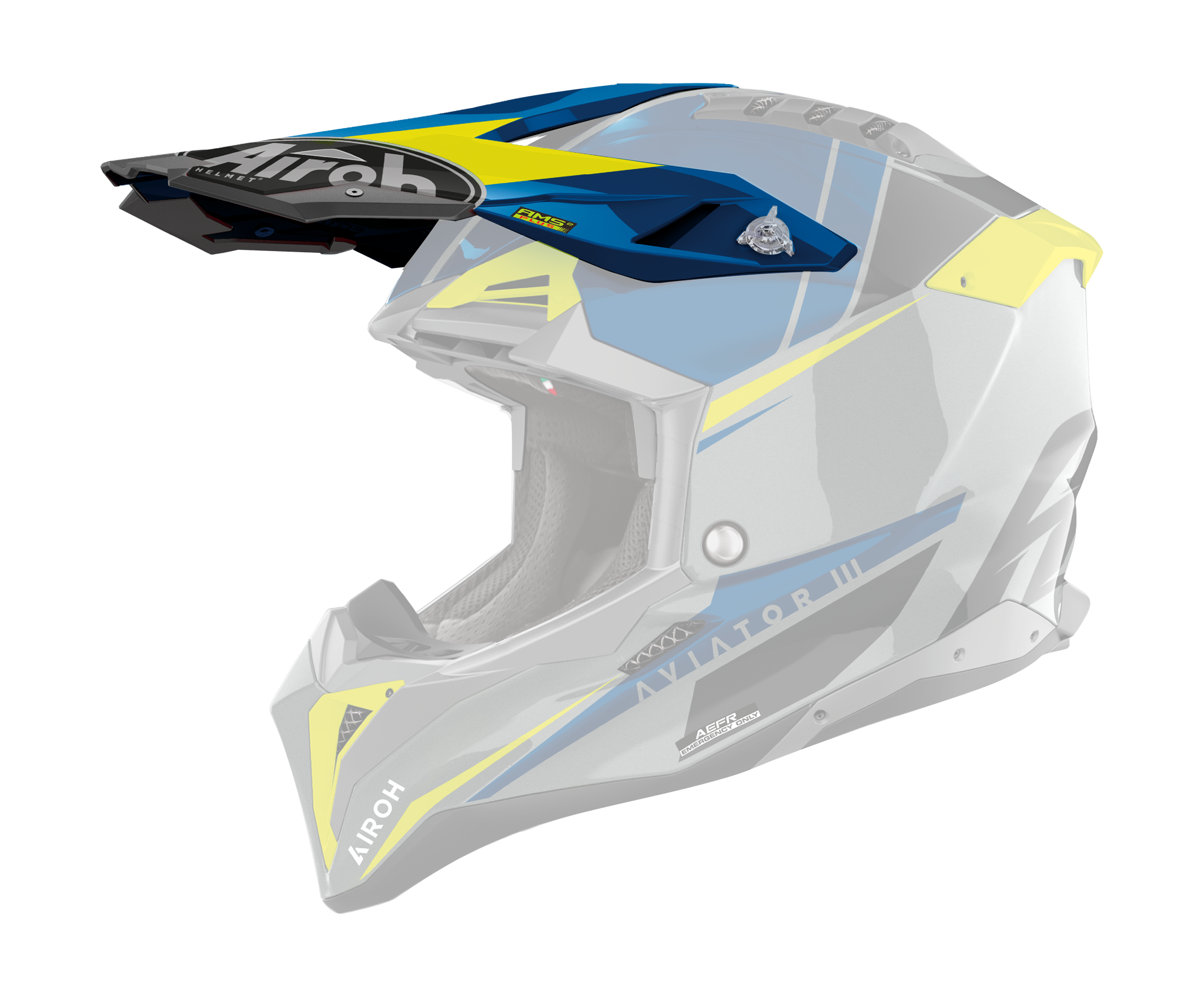 Airoh Helmet Visor Aviator 3 Push - Gloss Blue