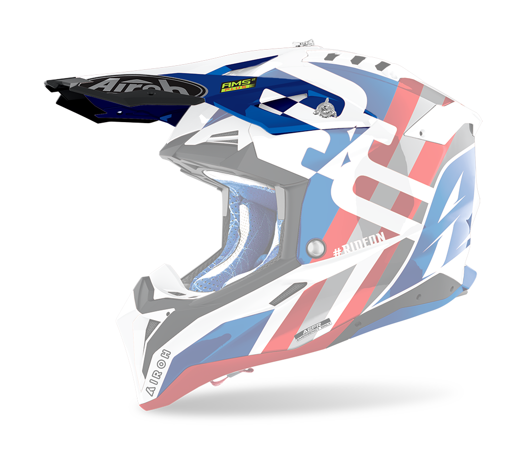 Airoh Helmet Visor Aviator 3 Rainbow - Gloss Red / White / Blue