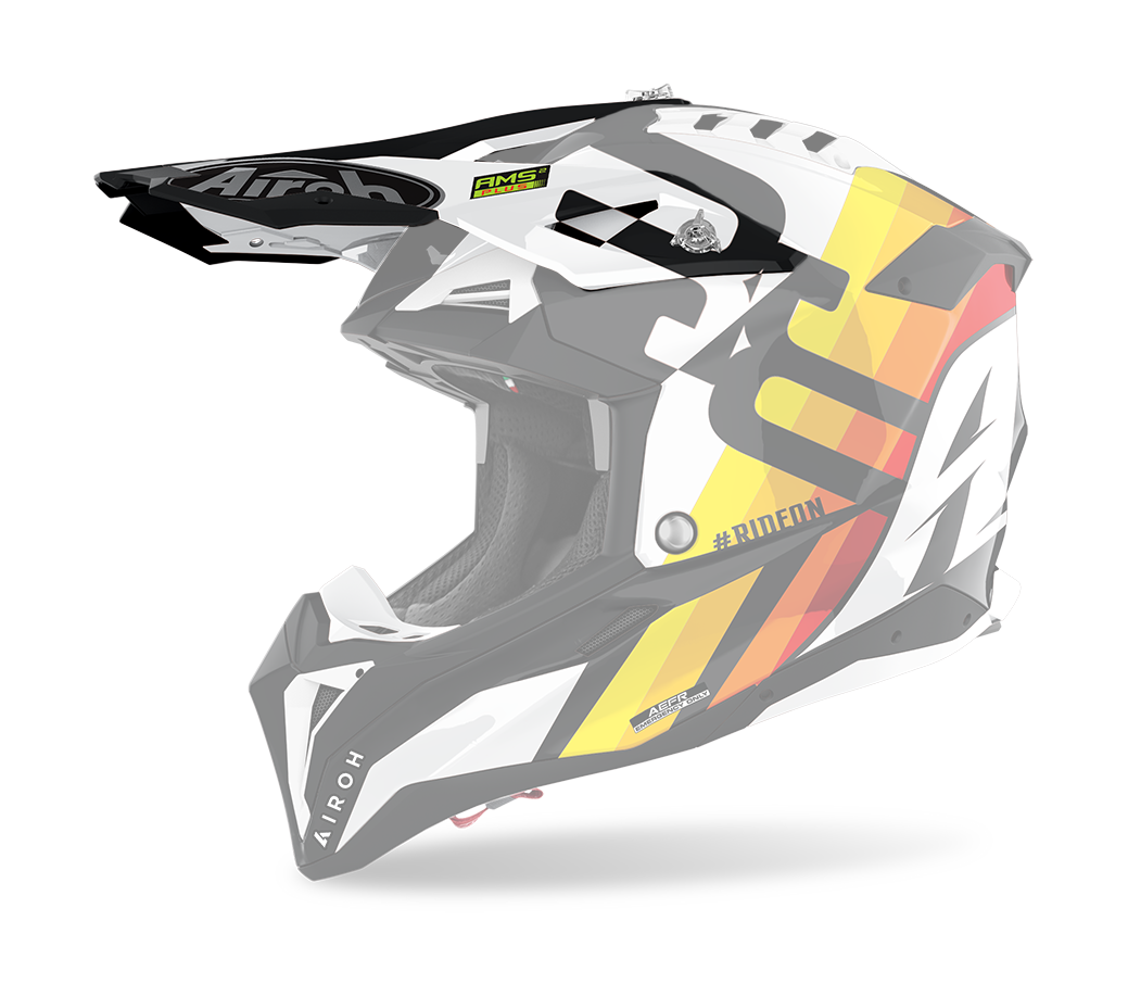 Airoh Helmet Visor Aviator 3 Rainbow - Gloss White / Black / Yellow