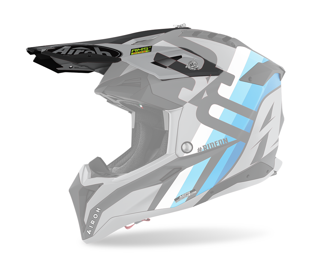 Airoh Helmet Visor Aviator 3 Rainbow - Matte Grey / Black / Blue