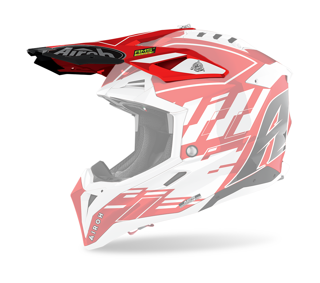 Airoh Helmet Visor Aviator 3 Rampage - Gloss Red / White