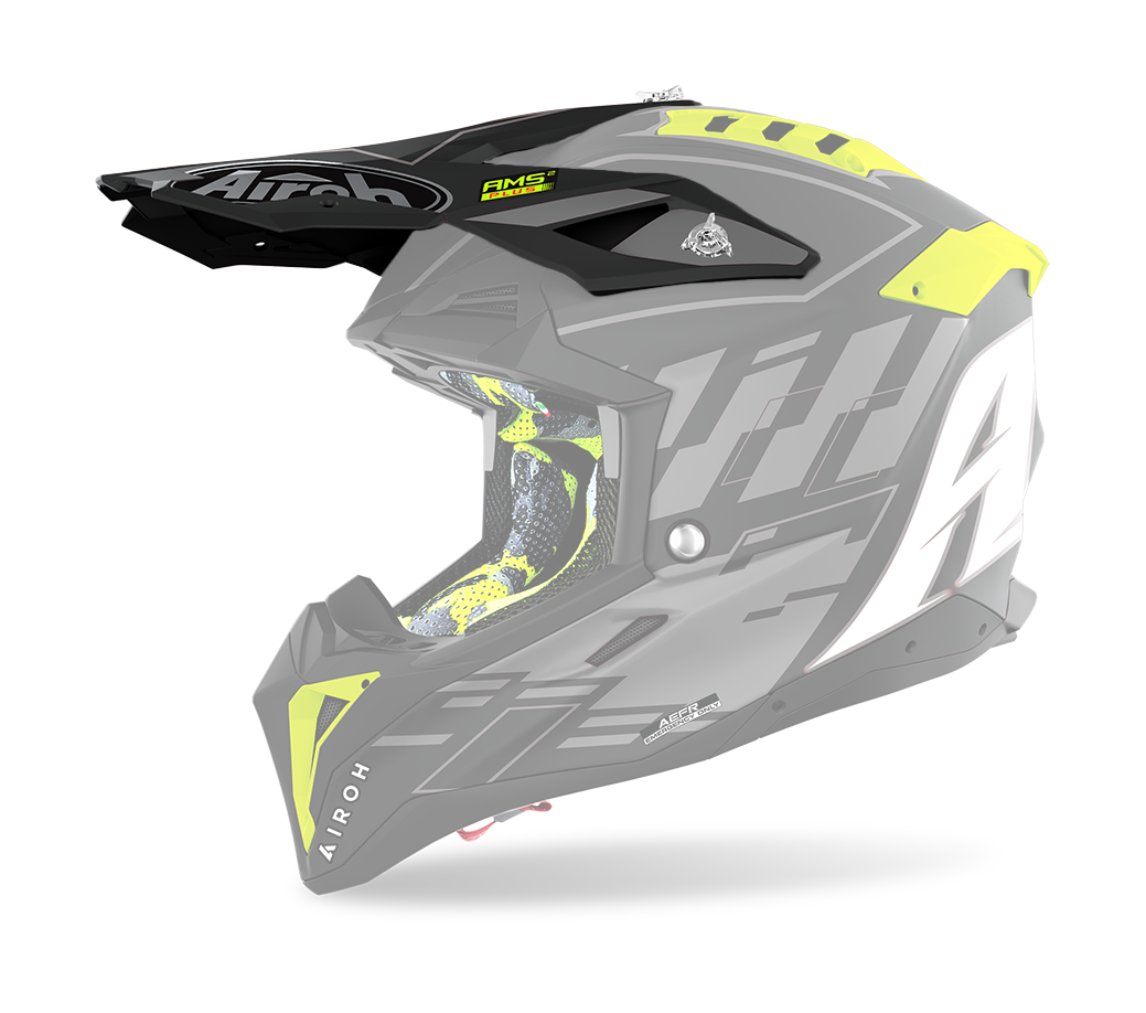 Airoh Helmet Visor Aviator 3 Rampage - Matte Black / Fluo Yellow