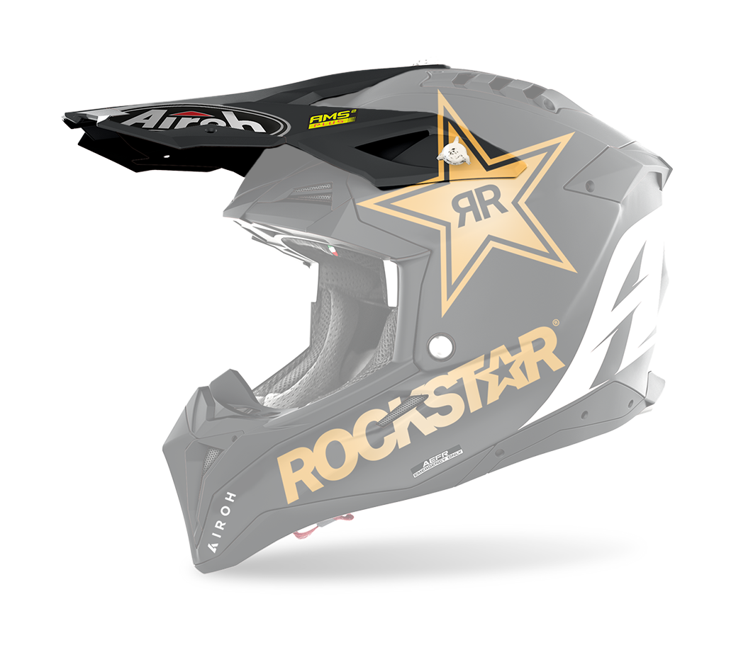 Airoh Helmet Visor Aviator 3 Rockstar - Black / Gold / White