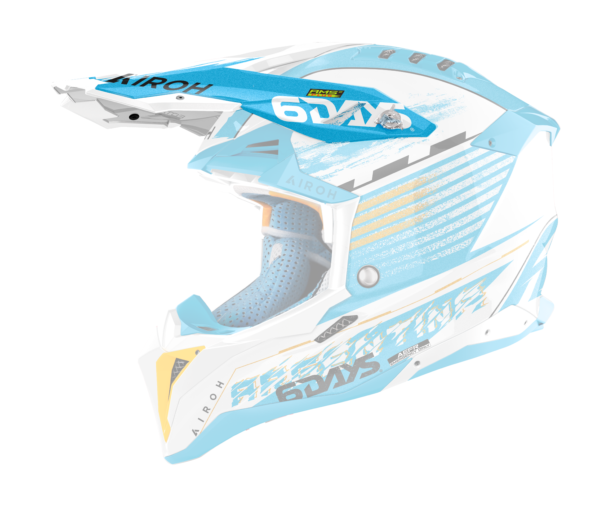 Airoh Helmet Visor Aviator 3 Six Days Italië - White / Green / Red / Blue