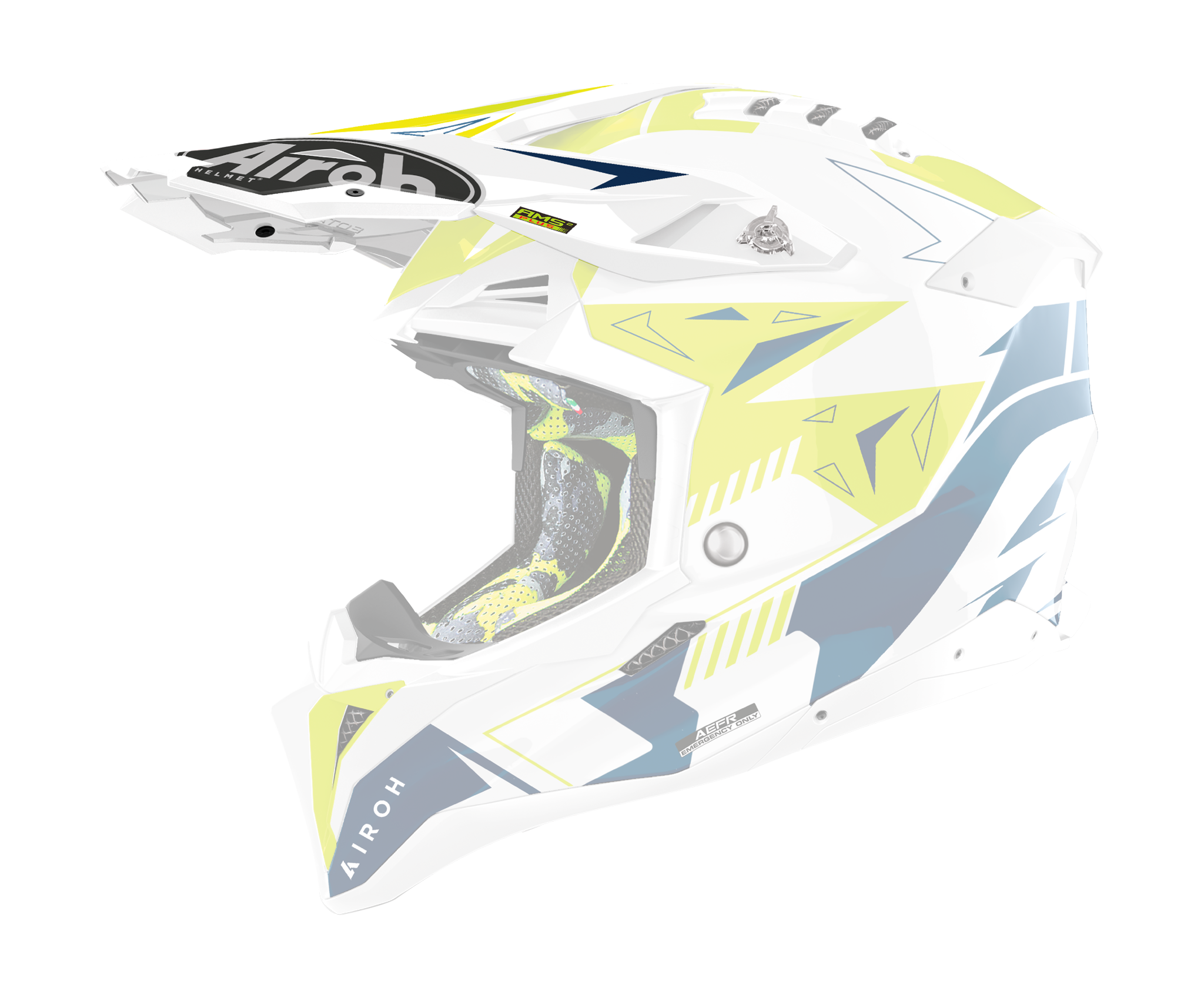 Airoh Helmet Visor Aviator 3 Spin - Gloss Yellow / Blue