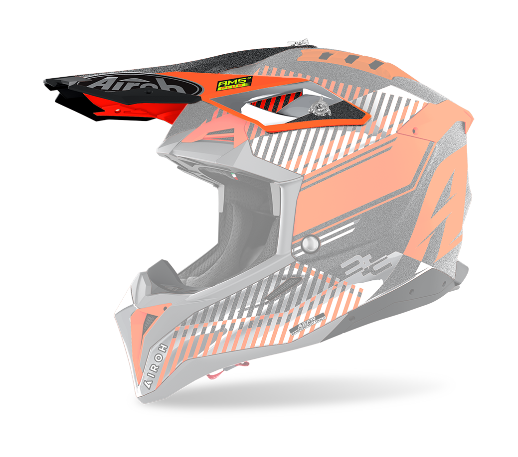 Airoh Helmet Visor Aviator 3 Wave - Fluo Orange / Chrome