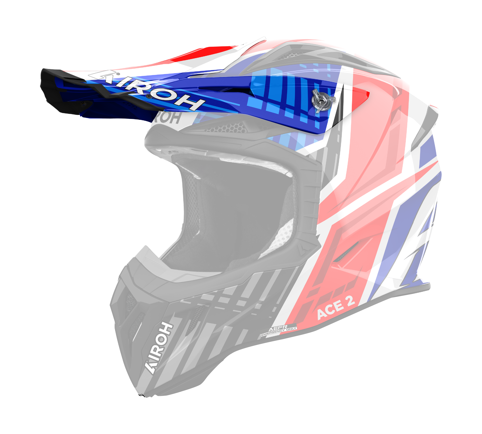 Airoh Helmet Visor Aviator Ace 2 Proud - Gloss Blue / Red