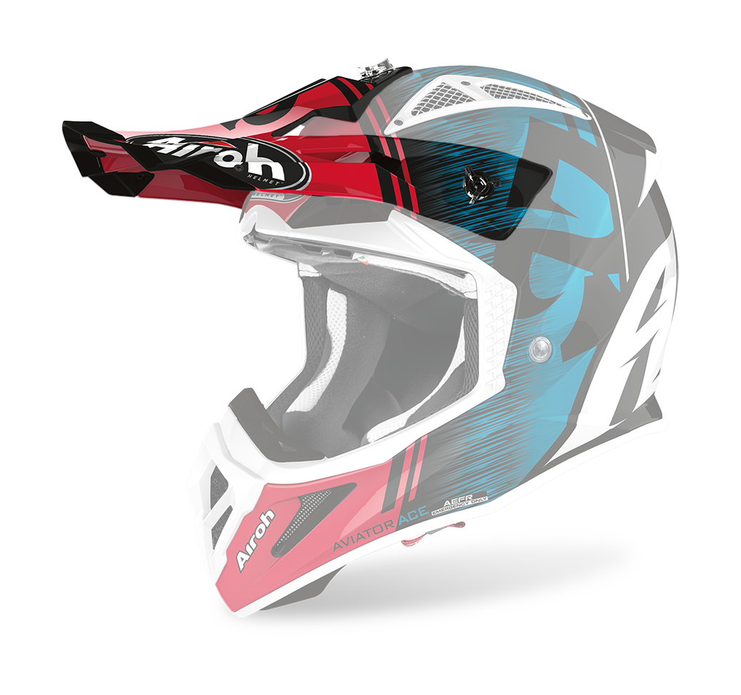 Airoh Helmet Visor Aviator Ace Kybon - Gloss Blue / Red