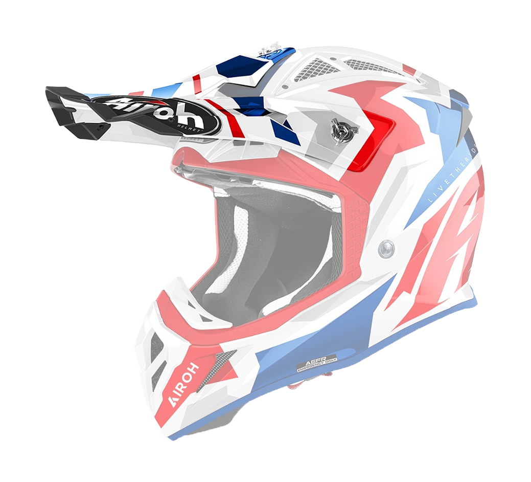 Airoh Helmet Visor Aviator Ace Swoop - Gloss Red / Blue