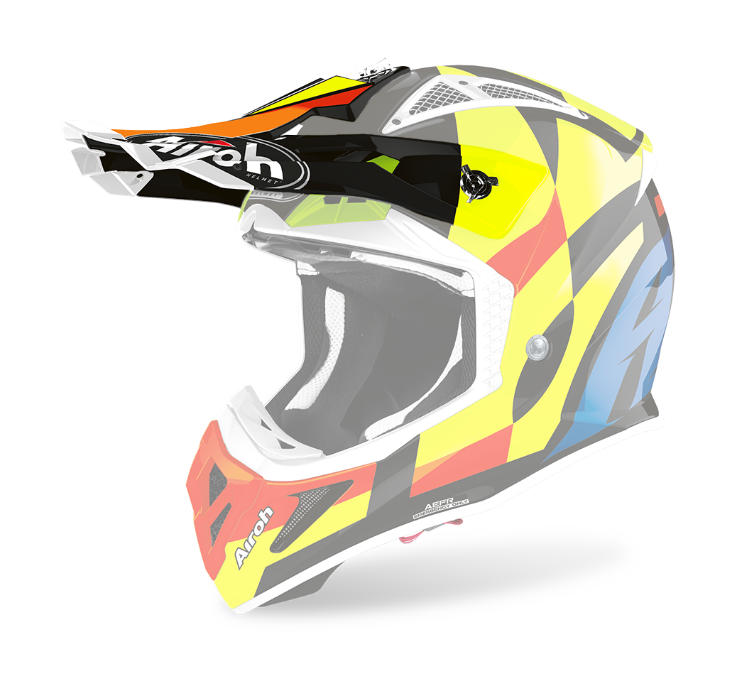 Airoh Helmet Visor Aviator Ace Trick - Gloss Fluo Yellow / Fluo Orange