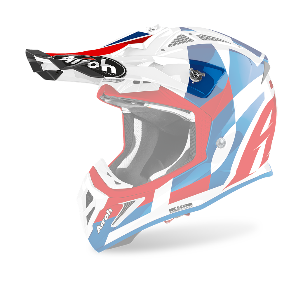 Airoh Helmet Visor Aviator Ace Trick - Gloss Red / White / Blue