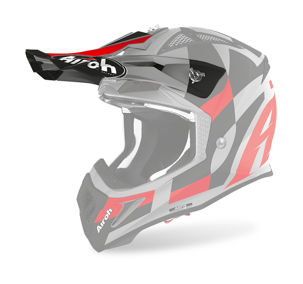 Airoh Helmet Visor Aviator Ace Trick - Matte Red / Black / Grey