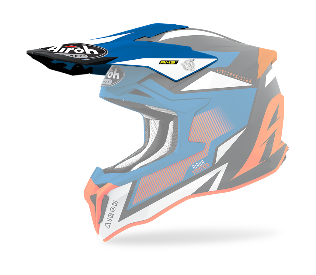 Airoh Helmet Visor Strycker Axe - Matte Fluo Orange / Blue