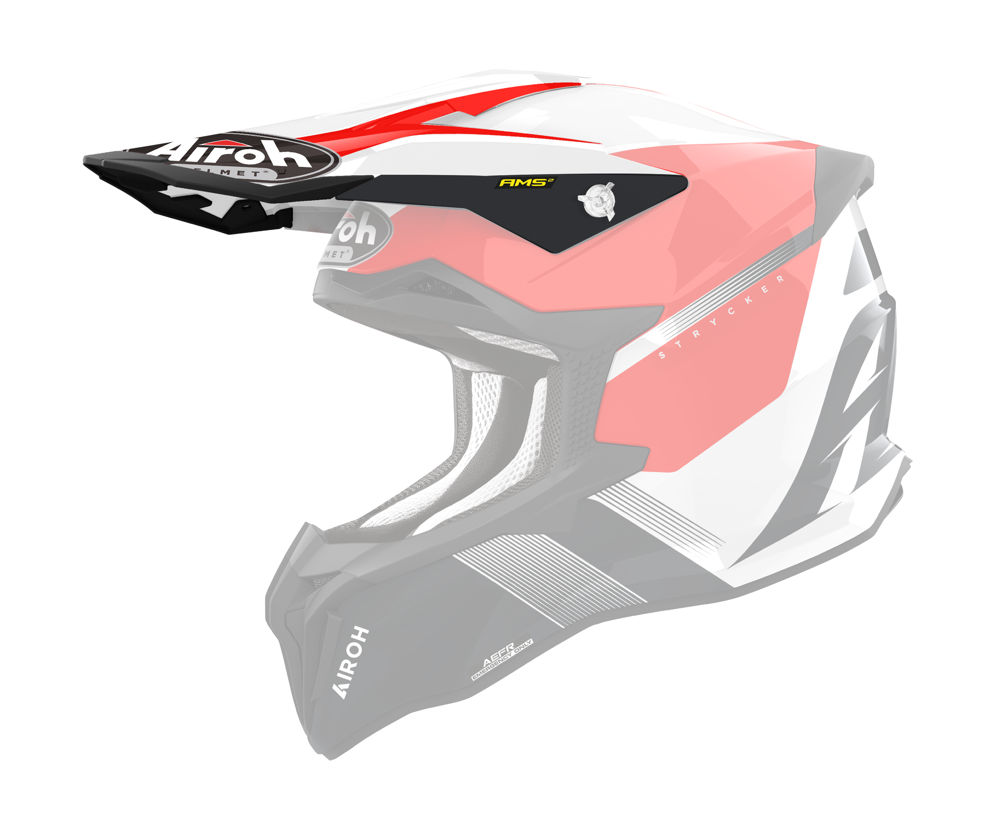 Airoh Helmet Visor Strycker Blazer - Gloss Red