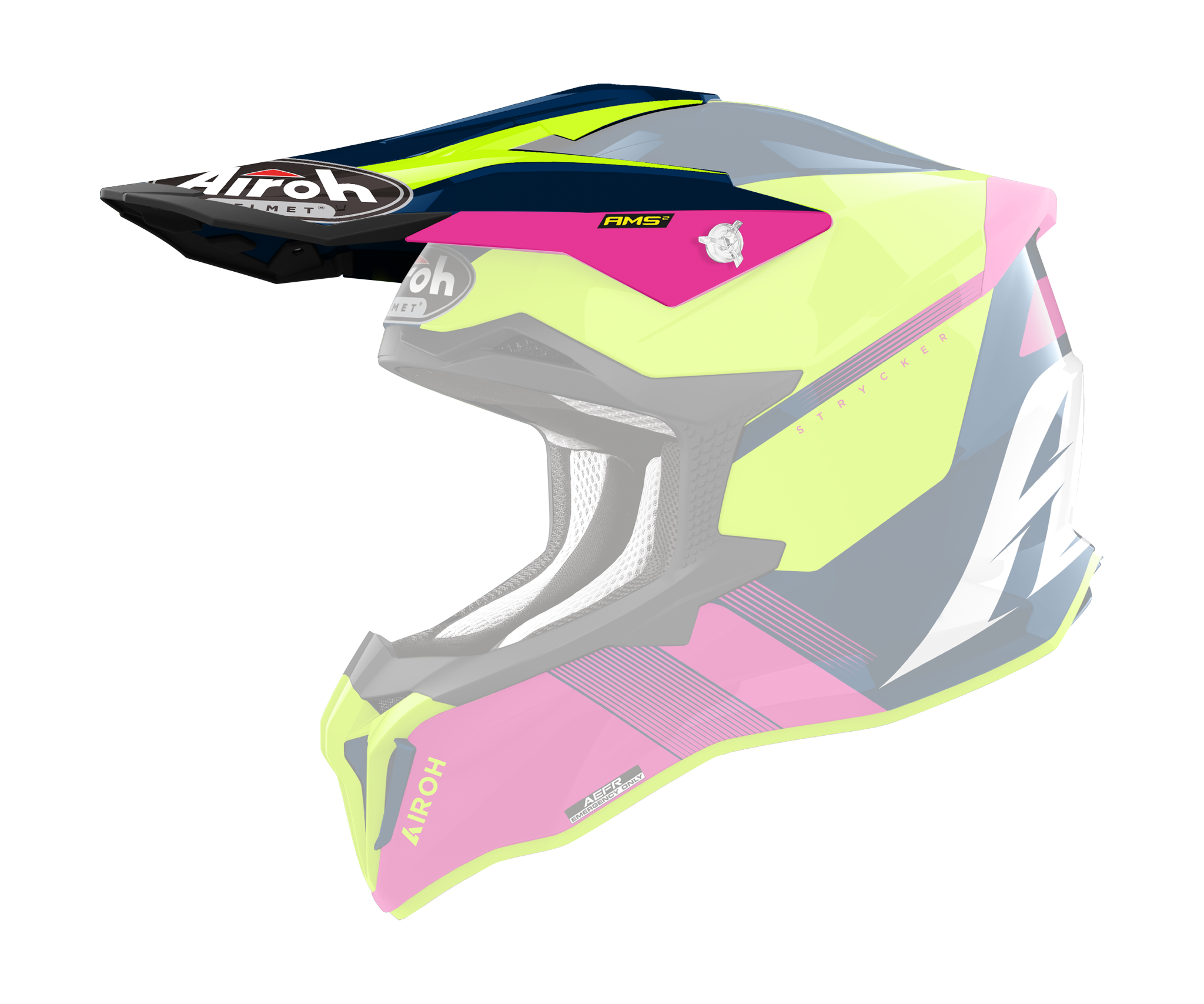 Airoh Helmet Visor Strycker Blazer - Matte Blue / Pink