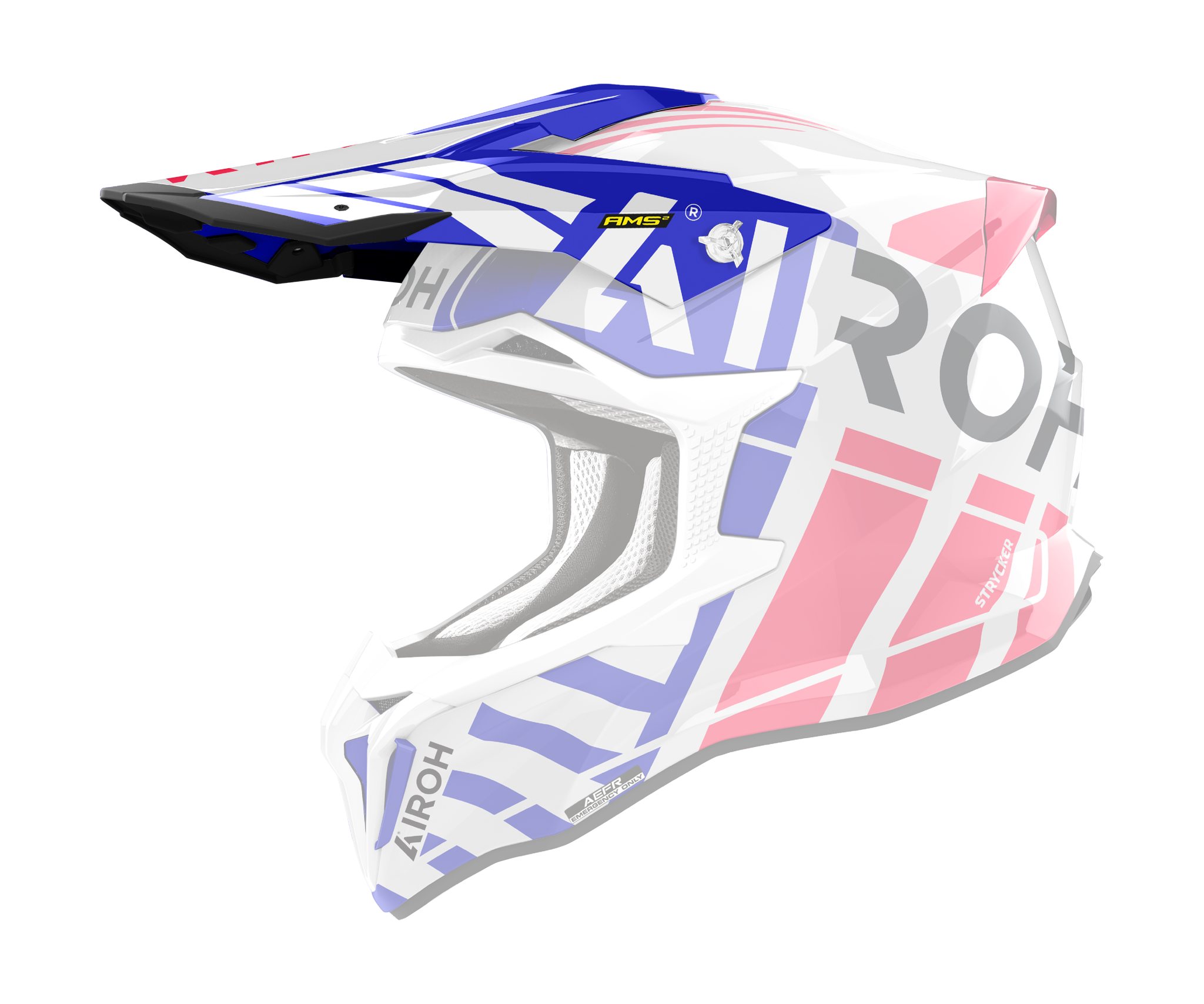 Airoh Helmet Visor Strycker Brave - Gloss Blue / Red